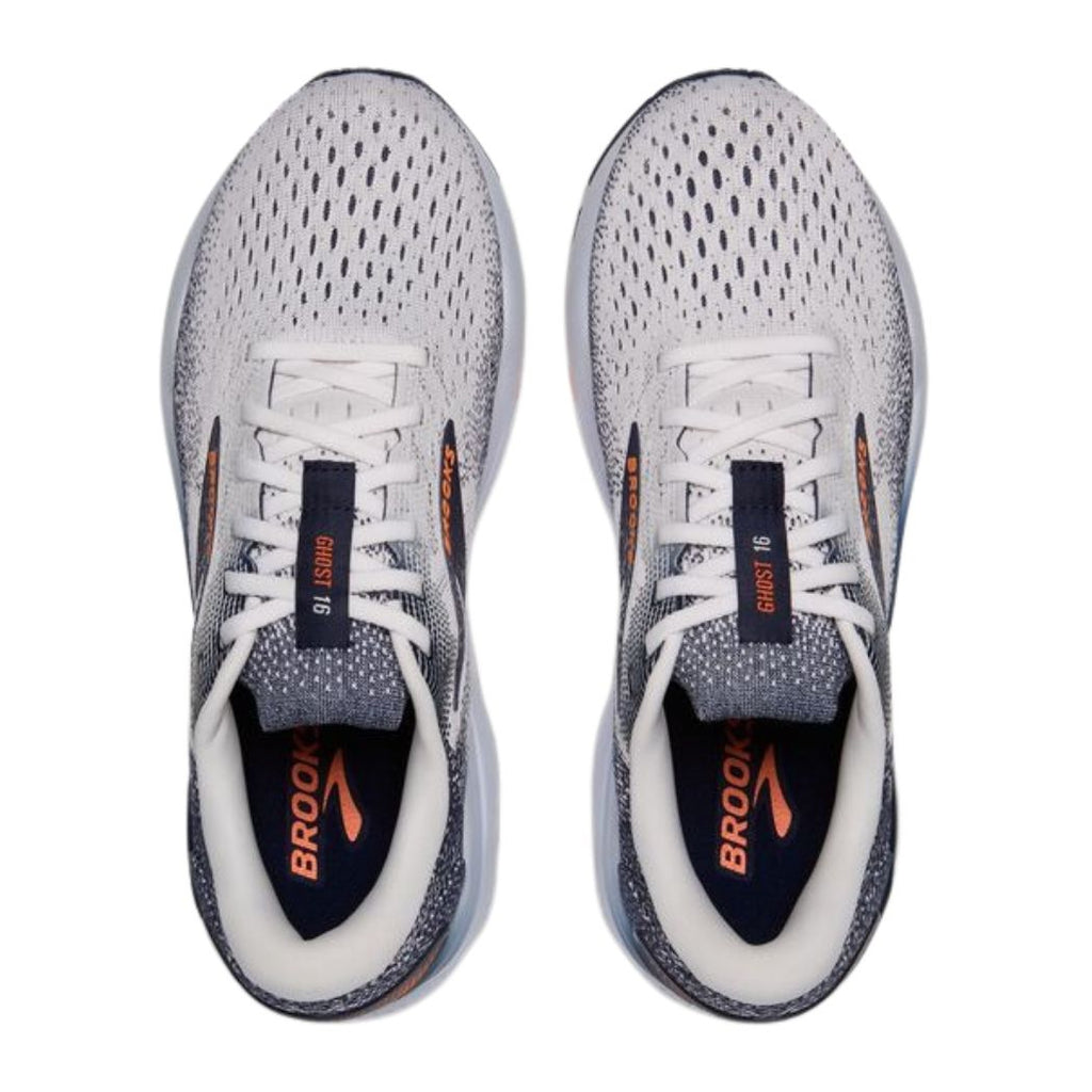 Brooks Ghost 16 Running Shoes - White Peacoat Orange