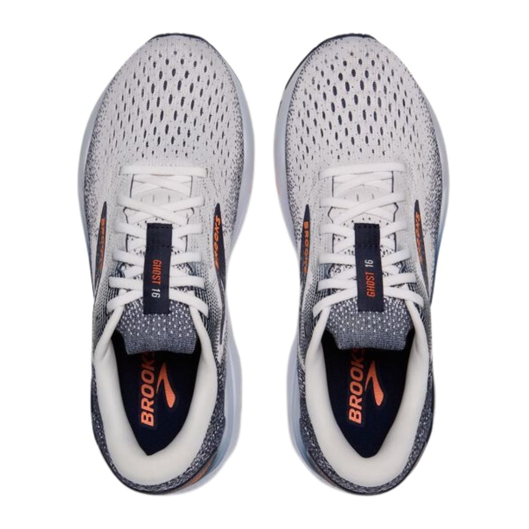 Brooks Ghost 16 Running Shoes - White Peacoat Orange