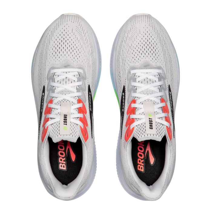 Brooks Ghost 17 Men's Running Shoes - White Pink Clay Gecko